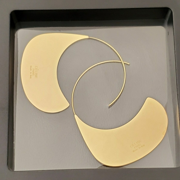 Modern Disc Hoop Earrings - Picture 3 of 6